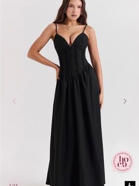 House of CB Black Maxi Corset Dress